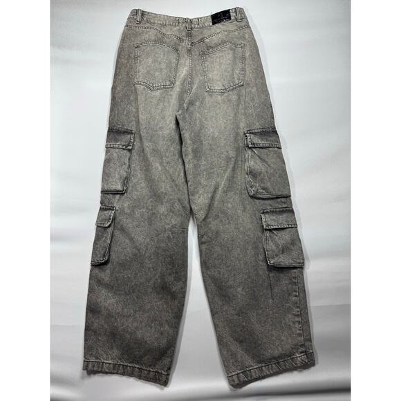 Love For Humanity Women's Baggy Gray Cargo Denim Jeans - Size 9/29 (30x30) - Picture 2 of 5